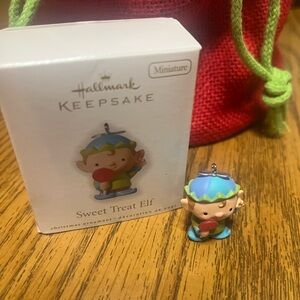 Hallmark Keepsake Miniature Sweet Treat Elf - Blue and Green